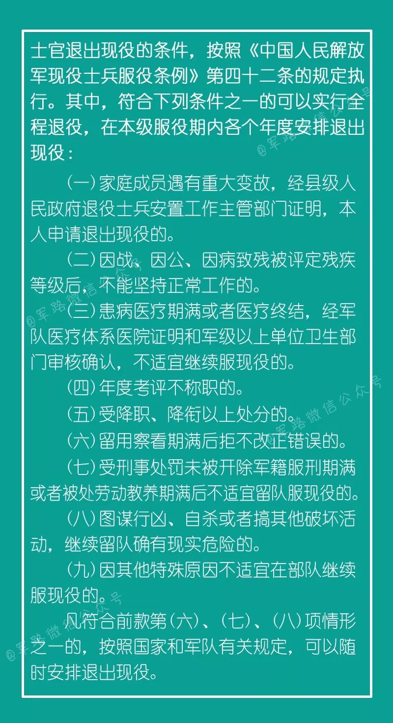 全新士兵退出现役政策解读